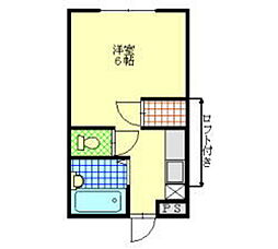 第2ビレッヂ白瀬渕 1Kの間取図画像