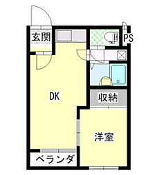 プチ・プランタン 1DKの間取図画像
