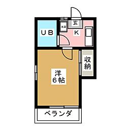 らら椎名町 1Kの間取図画像