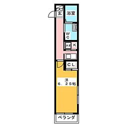 Glanz 1Kの間取図画像