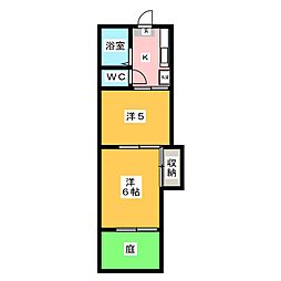 佐々木ハイツ 2Kの間取図画像