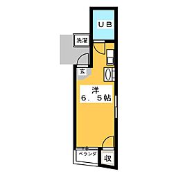 サン・キャッスル ワンルームの間取図画像
