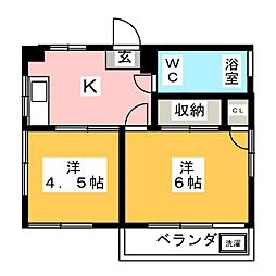 小谷マンション 2Kの間取図画像