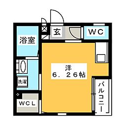 サニーサイド ワンルームの間取図画像