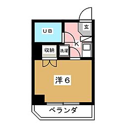 本町エスエフコート 1Kの間取図画像