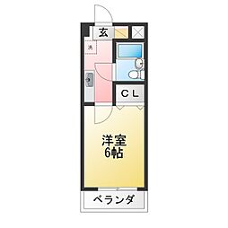 目白パラシオ 1Kの間取図画像