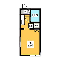 メゾン・ベルボア ワンルームの間取図画像