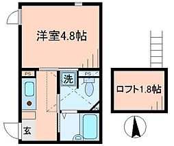 ラ・ヴィータ板橋 3階1Kの間取り