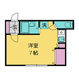 KOコーポ2 ワンルームの間取図画像