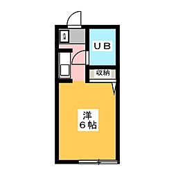 サンステップB ワンルームの間取図画像