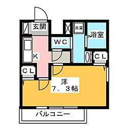 ラドゥセール巣鴨East 1Kの間取図画像