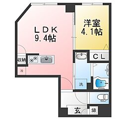 レピュア小石川レジデンス 1LDKの間取図画像