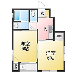 スワンハイツ 2Kの間取図画像