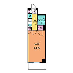イルヴィラージュ335 1Kの間取図画像