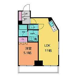 プラウドフラット小石川 1LDKの間取図画像