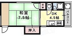 田中ハイツ 1DKの間取図画像