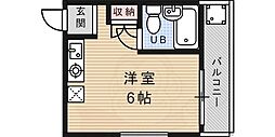第2タマダマンション ワンルームの間取図画像