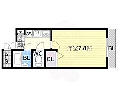 エクセレント坂田 1Kの間取図画像