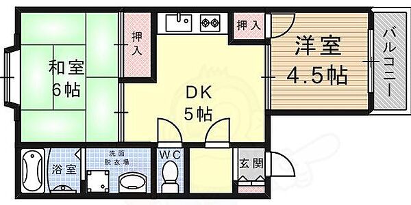 ニュー弥生 ｜兵庫県神戸市灘区船寺通４丁目(賃貸マンション2K・1階・40.00㎡)の写真 その2