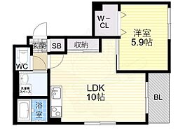 アヴァンティ王子公園 1LDKの間取図画像