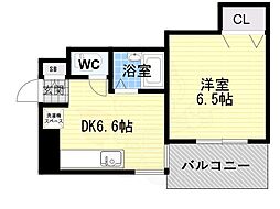 フリックコート 1DKの間取図画像
