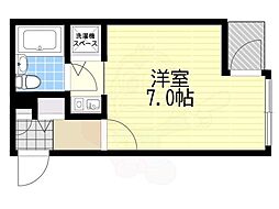 ベルズ・コート春日野道 ワンルームの間取図画像
