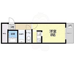 甲南タマタニマンション ワンルームの間取図画像