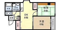 コーポラス森 2LDKの間取図画像