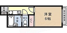 レオパレスブルーバリー 1Kの間取図画像