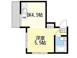 岡本ビラ 1DKの間取図画像