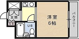 ダンディライオン石屋川 ワンルームの間取図画像
