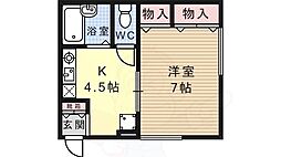セジュール北町 1DKの間取図画像