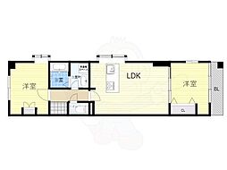 シャレー六甲 2LDKの間取図画像