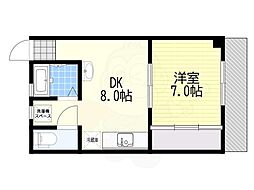 第二大森マンション 1DKの間取図画像