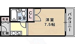 メゾン・ド・六甲パート2 1Kの間取図画像