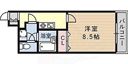 インペリアル篠原 1Kの間取図画像