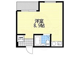 アルコーブ王子 ワンルームの間取図画像