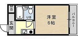 ダイドーメゾン岡本 ワンルームの間取図画像