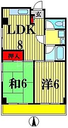 加藤マンション 3階2LDKの間取り