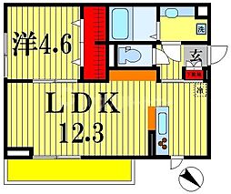 AXIS南流山 1階1LDKの間取り