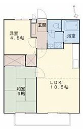 グラウハウゼ 2階2LDKの間取り