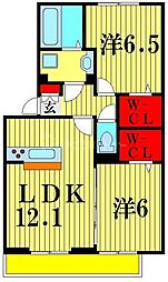 ファミリアエテルナ 2LDKの間取図画像