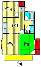 アドミナル3号 3DKの間取図画像