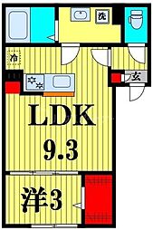 KEIAI RESIDENCE 北小金 1LDKの間取図画像