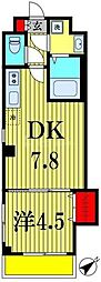 L`espace北松戸 1DKの間取図画像