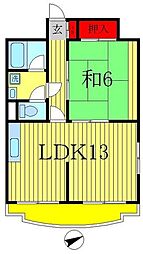 シャンボール新松戸 1LDKの間取図画像