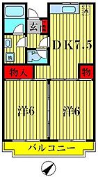 メゾン・ド・ポワリエ 2DKの間取図画像