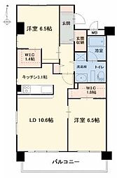 オアシスG 2LDKの間取図画像