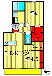 アローフィールドB 1SLDKの間取図画像