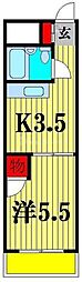 ヒルトップ新松戸2 1Kの間取図画像